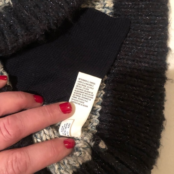 GAP medium Navy zip front cardigan with metallic threading  pockets - Picture 11 of 11